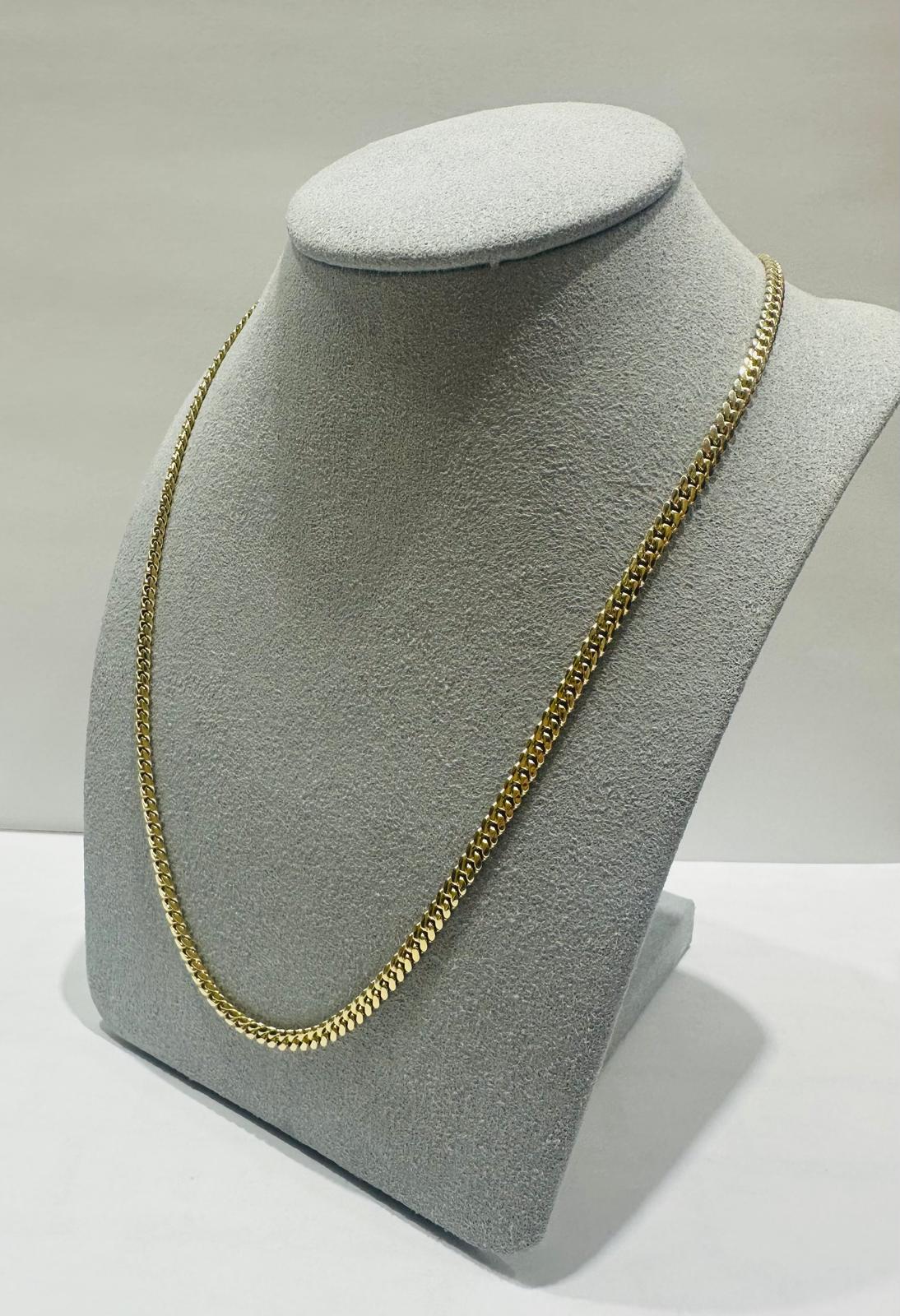 10K GOLD MIAMI CUBAN LINK CHAIN 18", WEIGHT 14.0gm, WIDTH 3.25mm