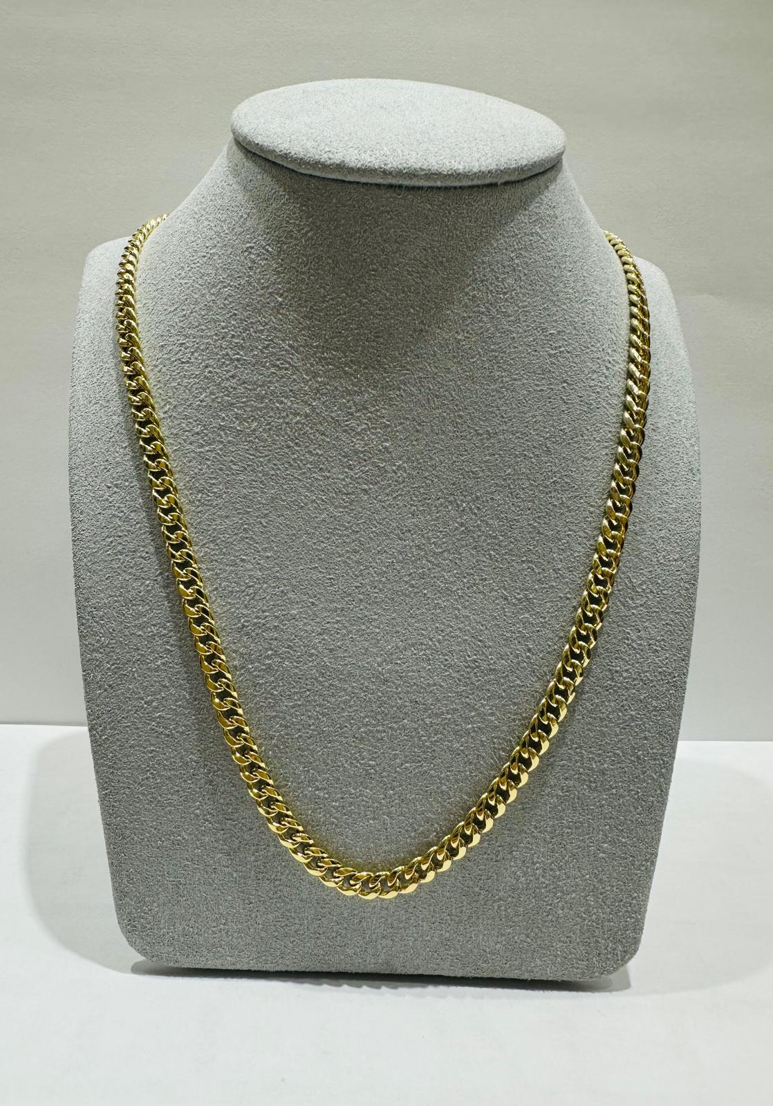 10K GOLD MIAMI CUBAN LINK CHAIN 20", WEIGHT 10.6gm, WIDTH 4.65mm