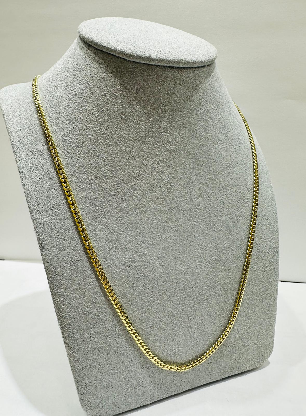 10K GOLD MIAMI CUBAN LINK CHAIN 22", WEIGHT 14.3gm, WIDTH 2.99mm