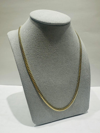 10K GOLD MIAMI CUBAN LINK CHAIN 18", WEIGHT 14.0gm, WIDTH 3.25mm