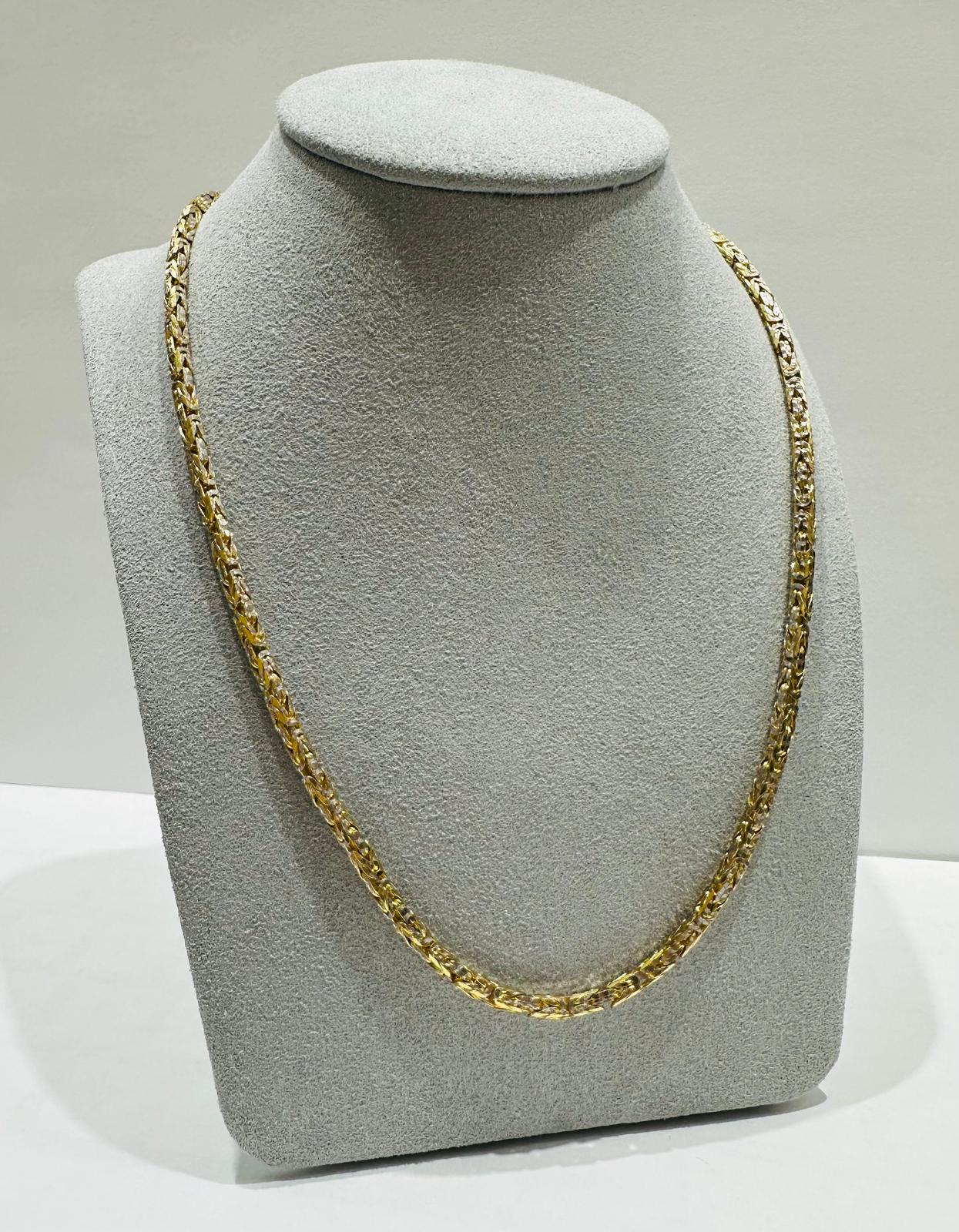 10K GOLD DIAMOND CUT BYZANTINE CHAIN    21.2gm   18"   2.56mm