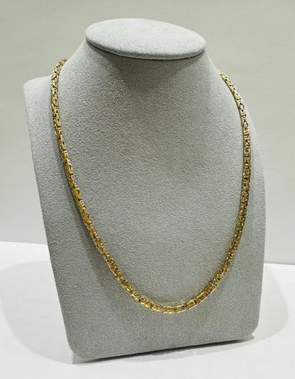 10K GOLD DIAMOND CUT BYZANTINE CHAIN    21.2gm   18"   2.56mm