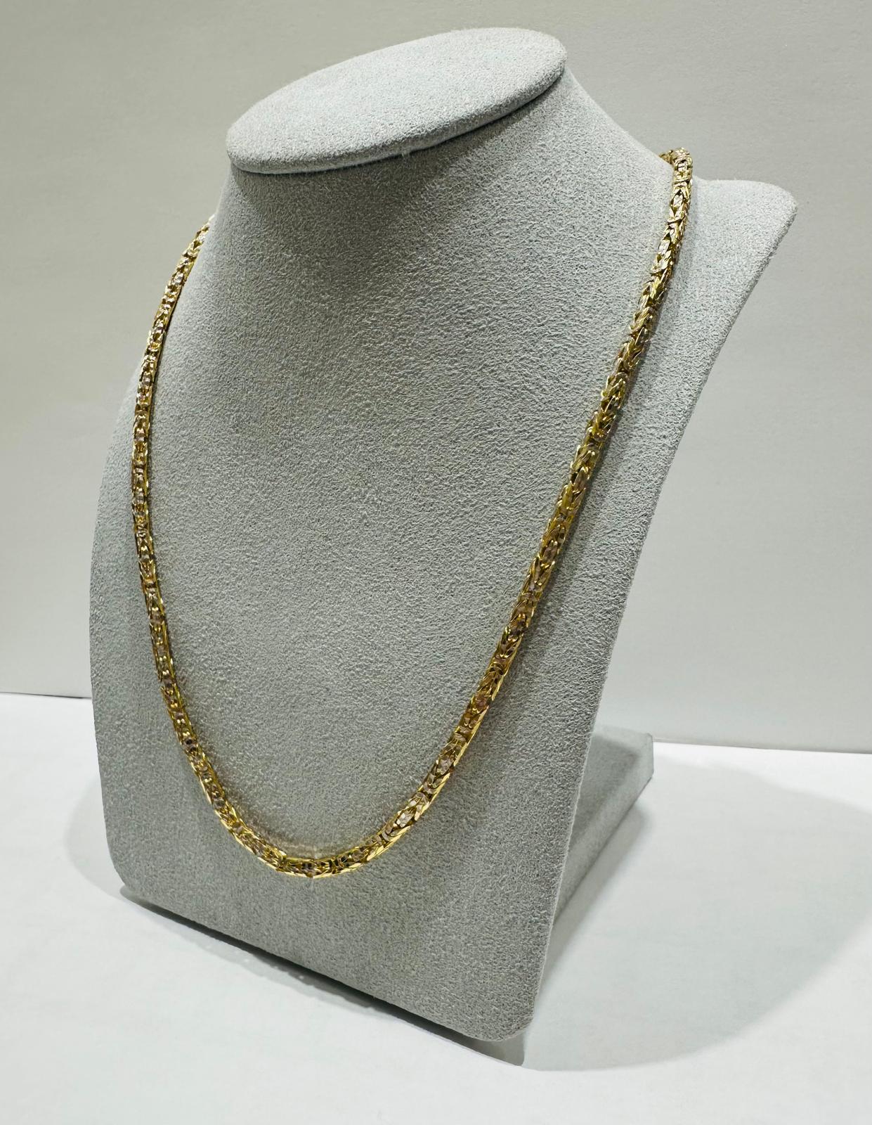 10K GOLD DIAMOND CUT BYZANTINE CHAIN    21.2gm   18"   2.56mm