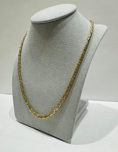 10K GOLD DIAMOND CUT BYZANTINE CHAIN    21.2gm   18"   2.56mm