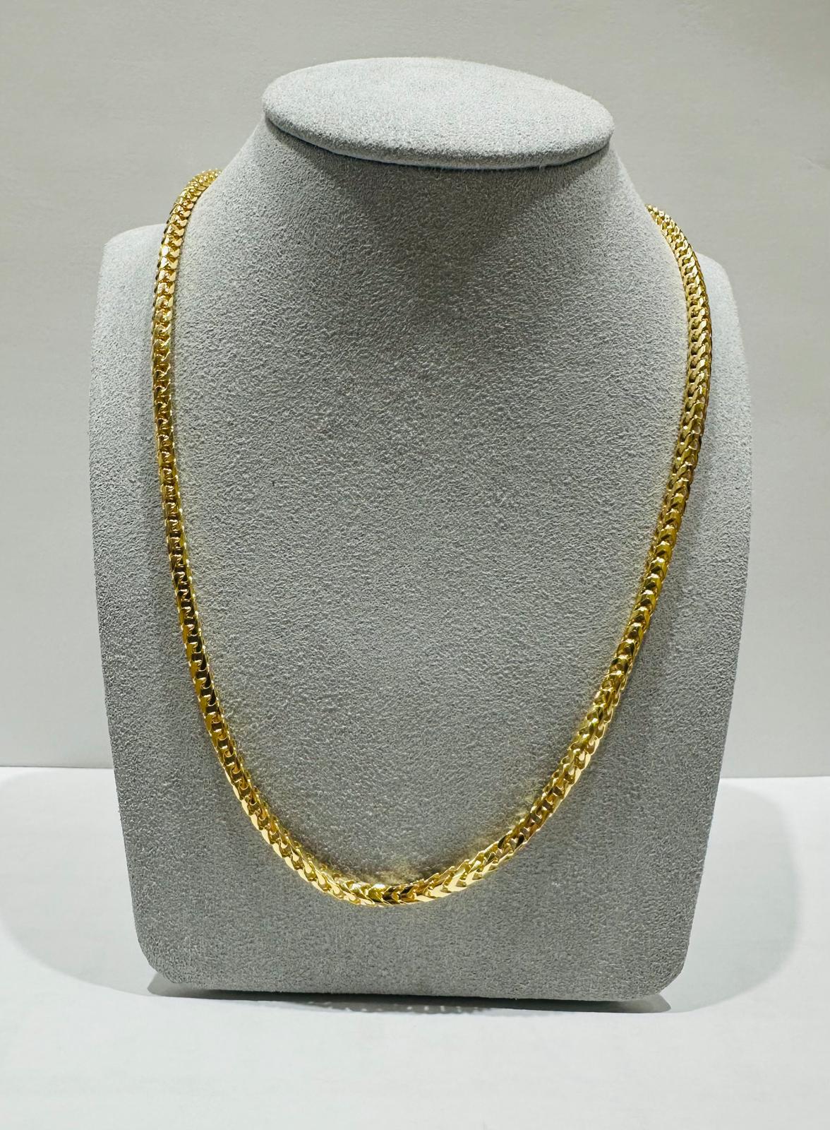 10K SOLID GOLD FRANCO LINK CHAIN 11.5" 3.17MM 31.3GM