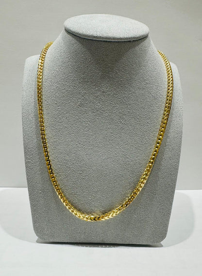10K SOLID GOLD FRANCO LINK CHAIN 11.5" 3.17MM 31.3GM