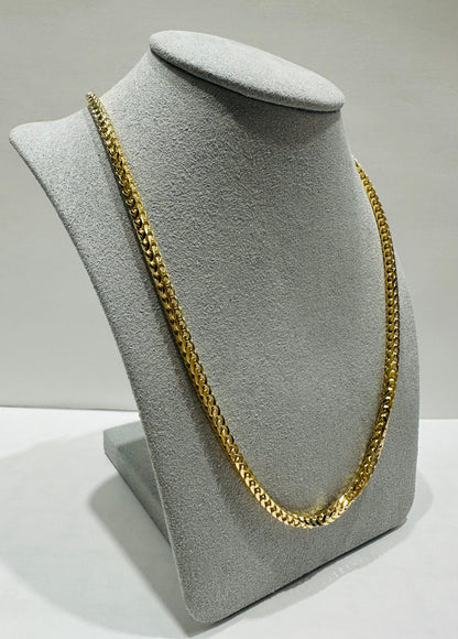 10K SOLID GOLD FRANCO LINK CHAIN 11.5" 3.17MM 31.3GM