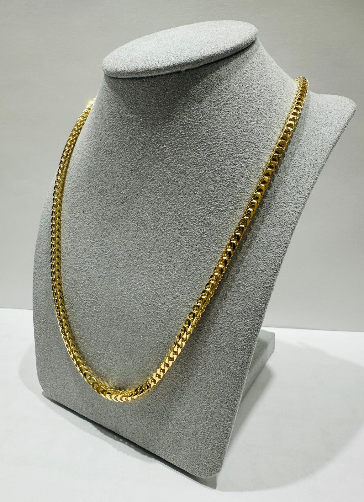 10K SOLID GOLD FRANCO LINK CHAIN 11.5" 3.17MM 31.3GM