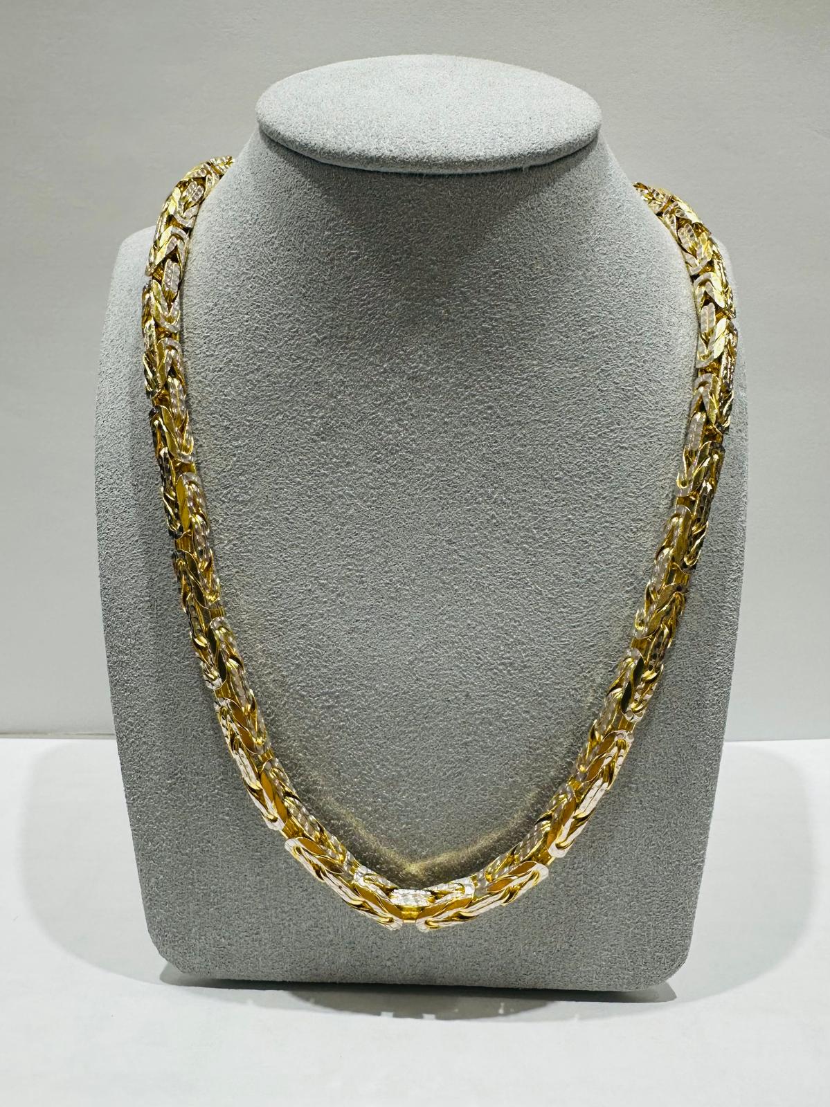 10K SOLID GOLD DIAMOND CUT BYZANTINE     99.7gm     21.5"     5.48mm