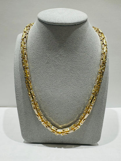 10K SOLID GOLD DIAMOND CUT BYZANTINE     99.7gm     21.5"     5.48mm