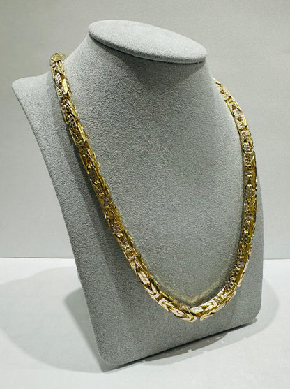 10K SOLID GOLD DIAMOND CUT BYZANTINE     99.7gm     21.5"     5.48mm