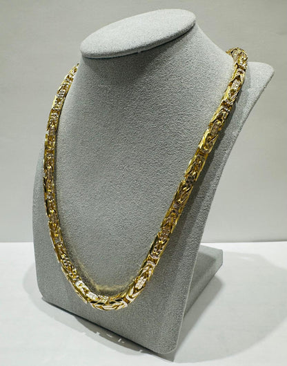 10K SOLID GOLD DIAMOND CUT BYZANTINE     99.7gm     21.5"     5.48mm