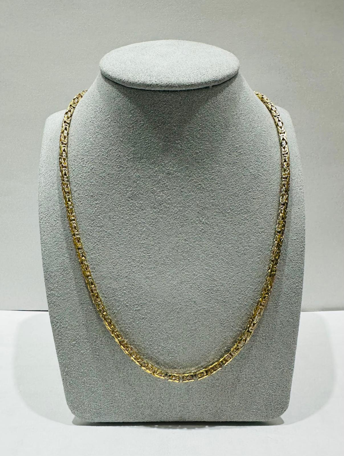 10K GOLD DIAMOND CUT BYZANTINE CHAIN    21.2gm   18"   2.56mm