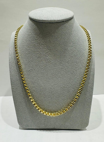 10K GOLD BOX BYZANTINE CHAIN 20" 3.38mm, 9gm