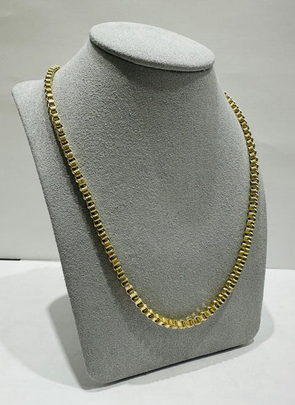 10K GOLD BOX BYZANTINE CHAIN 20" 3.38mm, 9gm