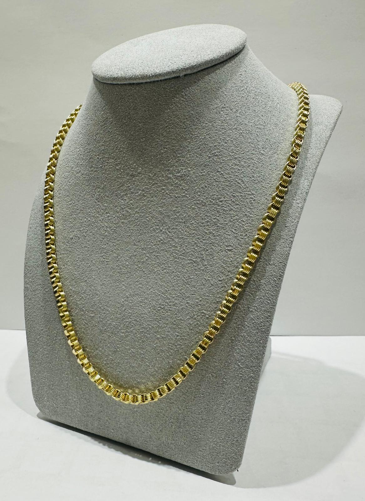 10K GOLD BOX BYZANTINE CHAIN 20" 3.38mm, 9gm