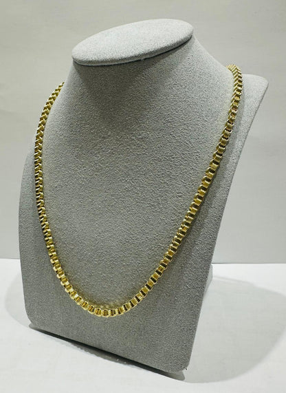 10K GOLD BOX BYZANTINE CHAIN 20" 3.38mm, 9gm
