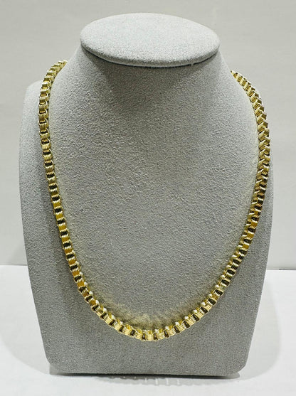 10K GOLD BOX BYZANTINE CHAIN 22" 4.02mm, 13.9gm