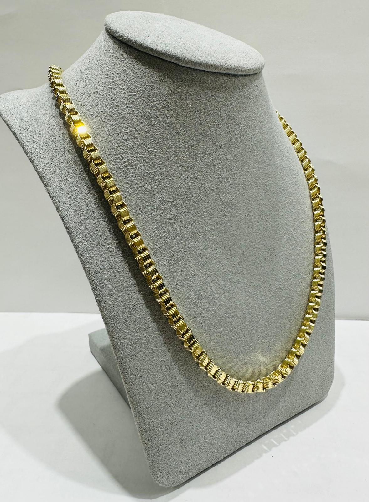 10K GOLD BOX BYZANTINE CHAIN 22" 4.02mm, 13.9gm