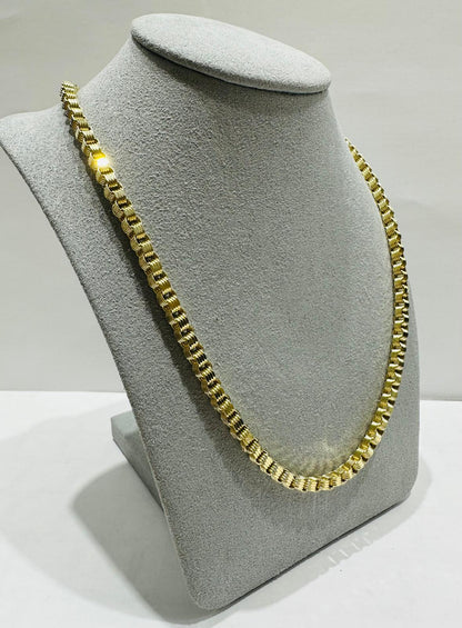 10K GOLD BOX BYZANTINE CHAIN 22" 4.02mm, 13.9gm