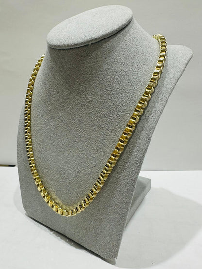 10K GOLD BOX BYZANTINE CHAIN 22" 4.02mm, 13.9gm