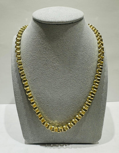 10K GOLD BOX BYZANTINE CHAIN 22" 5.28mm, 19.2gm