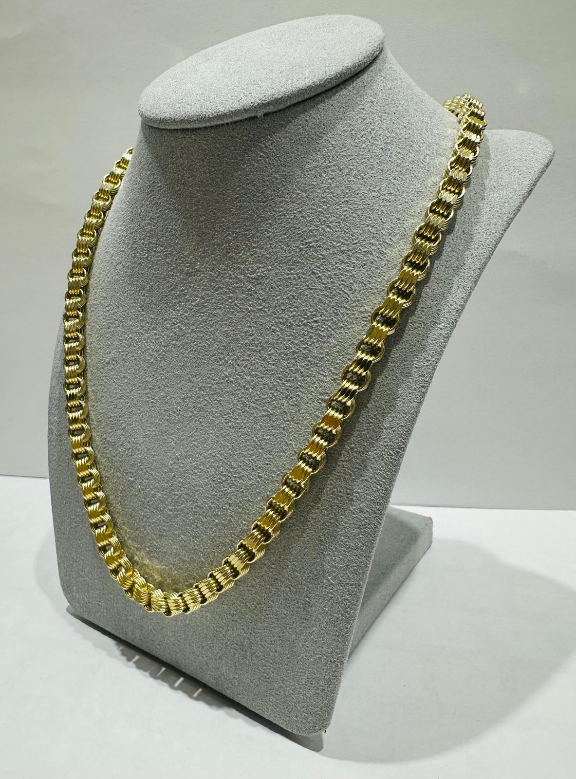 10K GOLD BOX BYZANTINE CHAIN 22" 5.28mm, 19.2gm
