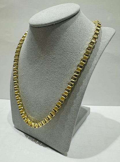 10K GOLD BOX BYZANTINE CHAIN 22" 5.28mm, 19.2gm