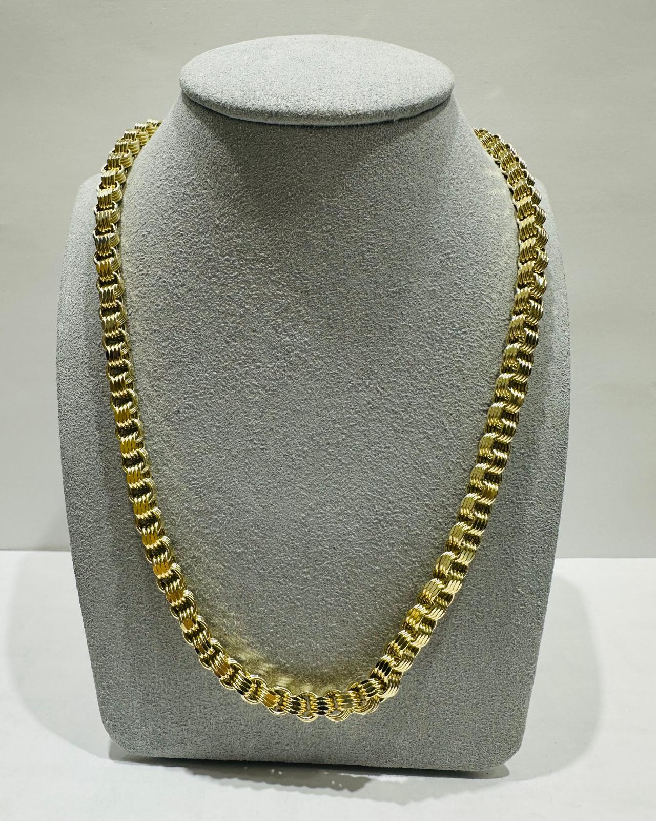 10K GOLD BOX BYZANTINE CHAIN 26" 5.30mm, 23.2gm