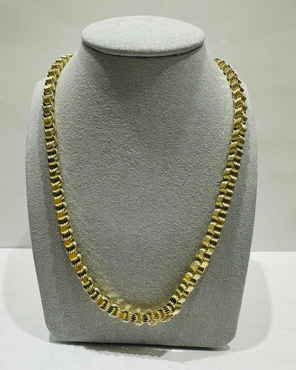 10K GOLD BOX BYZANTINE CHAIN 26" 5.30mm, 23.2gm