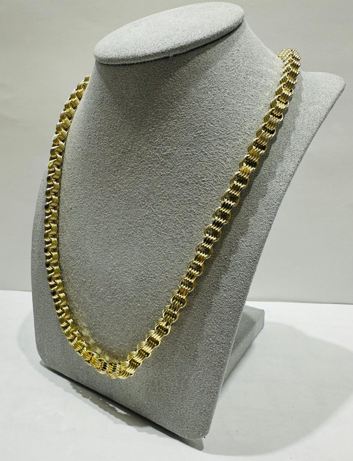 10K GOLD BOX BYZANTINE CHAIN 26" 5.30mm, 23.2gm