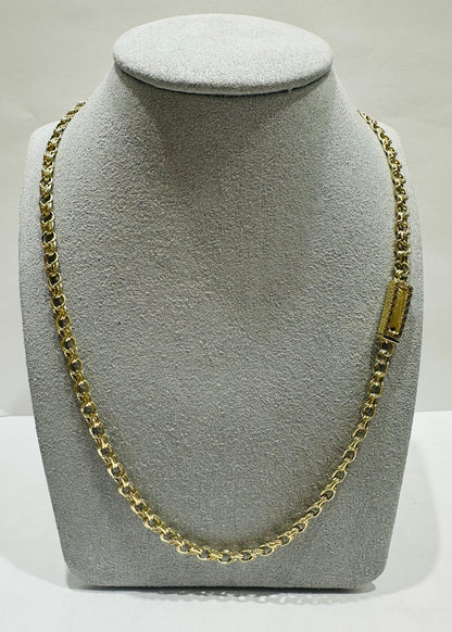 10K SOLID GOLD CHINO LINK CHAIN 24" 4.65mm, 18.5gm