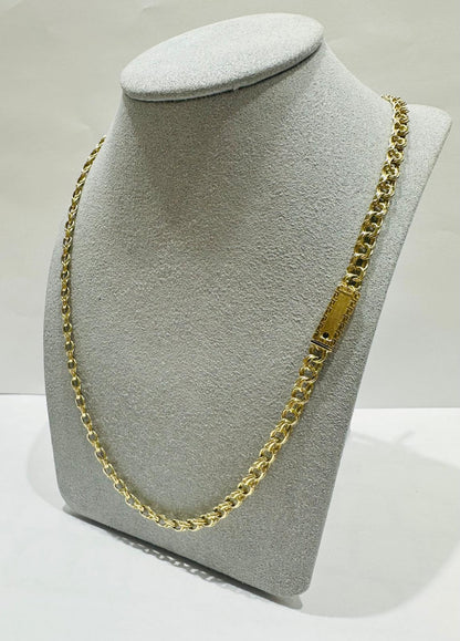 10K SOLID GOLD CHINO LINK CHAIN 24" 4.65mm, 18.5gm