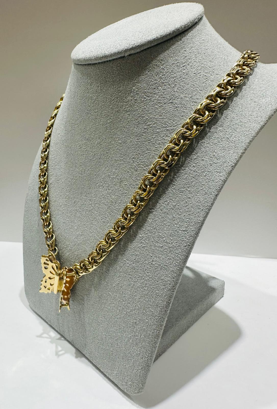 10K GOLD CHINO LINK CHAIN WITH BUTTERFLY 18.5" 6.50mm, 44.7gm