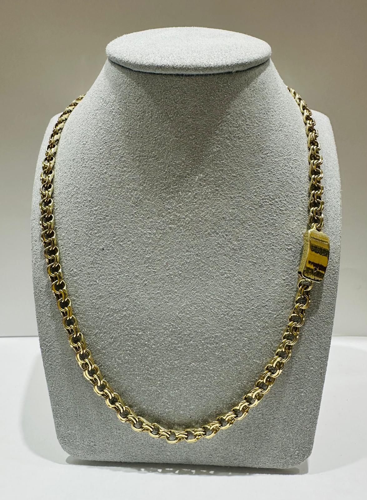 10K GOLD CHINO LINK CHAIN 22.5" 4.95mm, 26.9gm