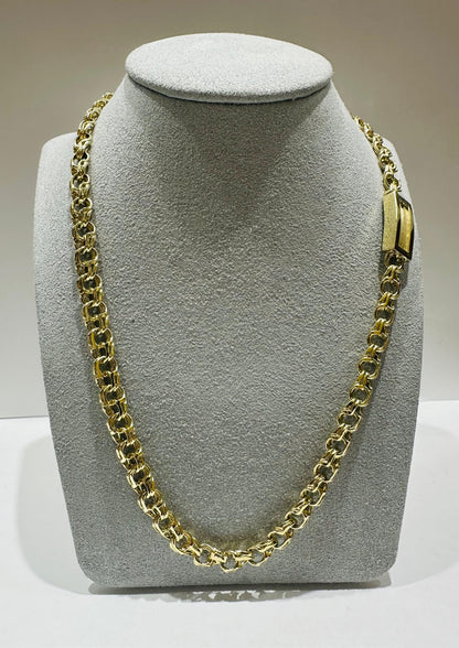 10K GOLD CHINO LINK CHAIN 22.5" 6.38mm, 42.5gm