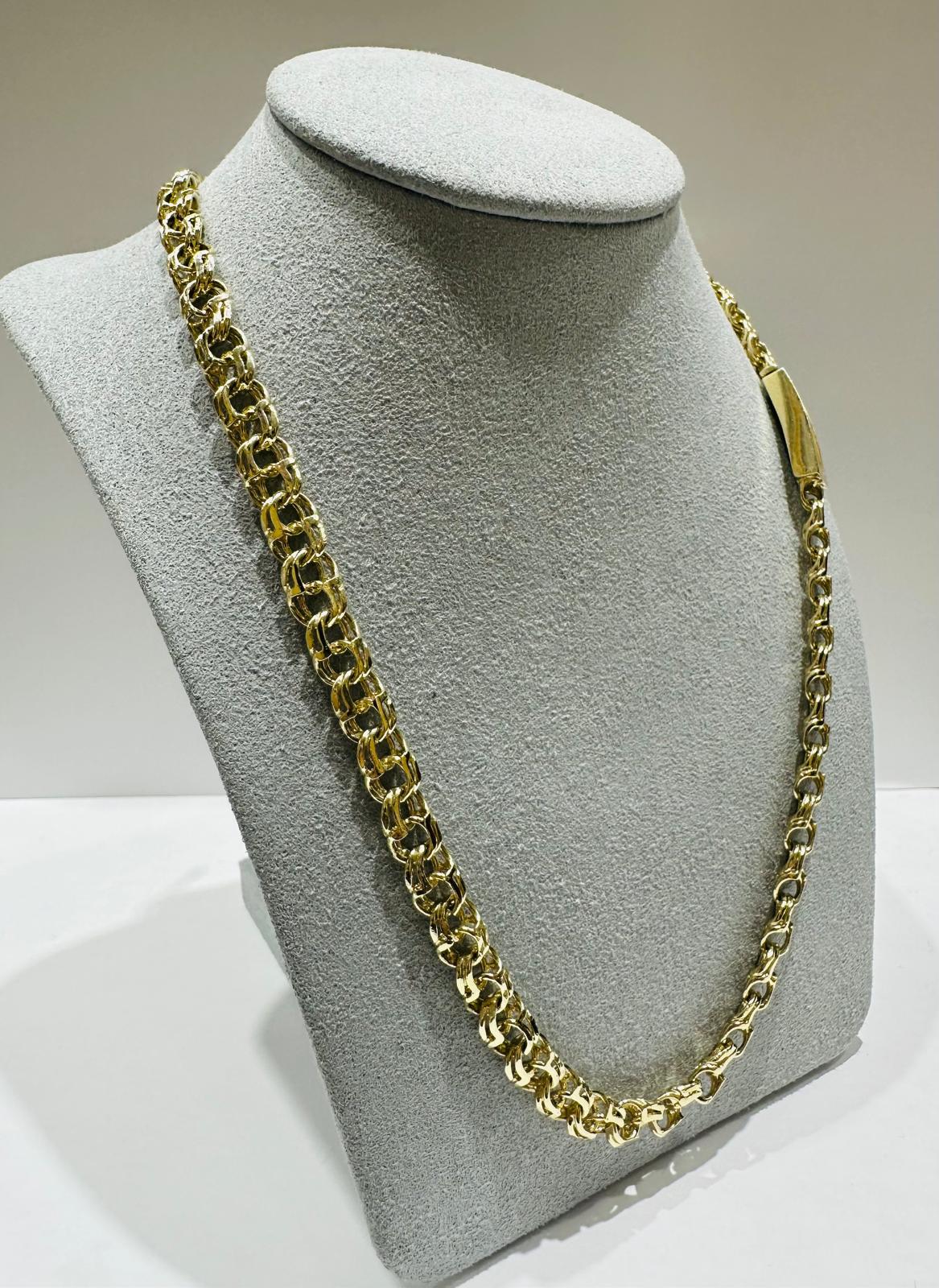 10K GOLD CHINO LINK CHAIN 22.5" 6.38mm, 42.5gm