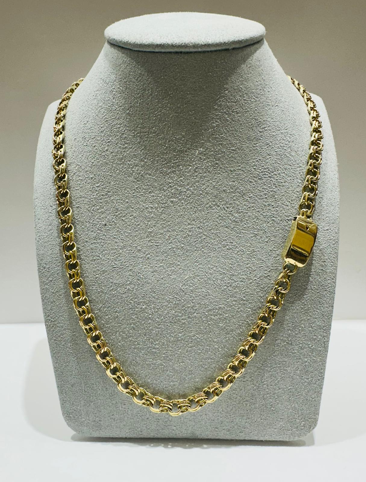 10K GOLD CHINO LINK CHAIN 22" 5.28mm, 27.1gm