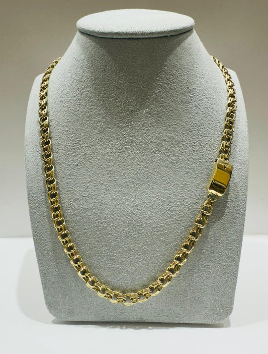 10K GOLD CHINO LINK CHAIN 22" 5.28mm, 27.1gm