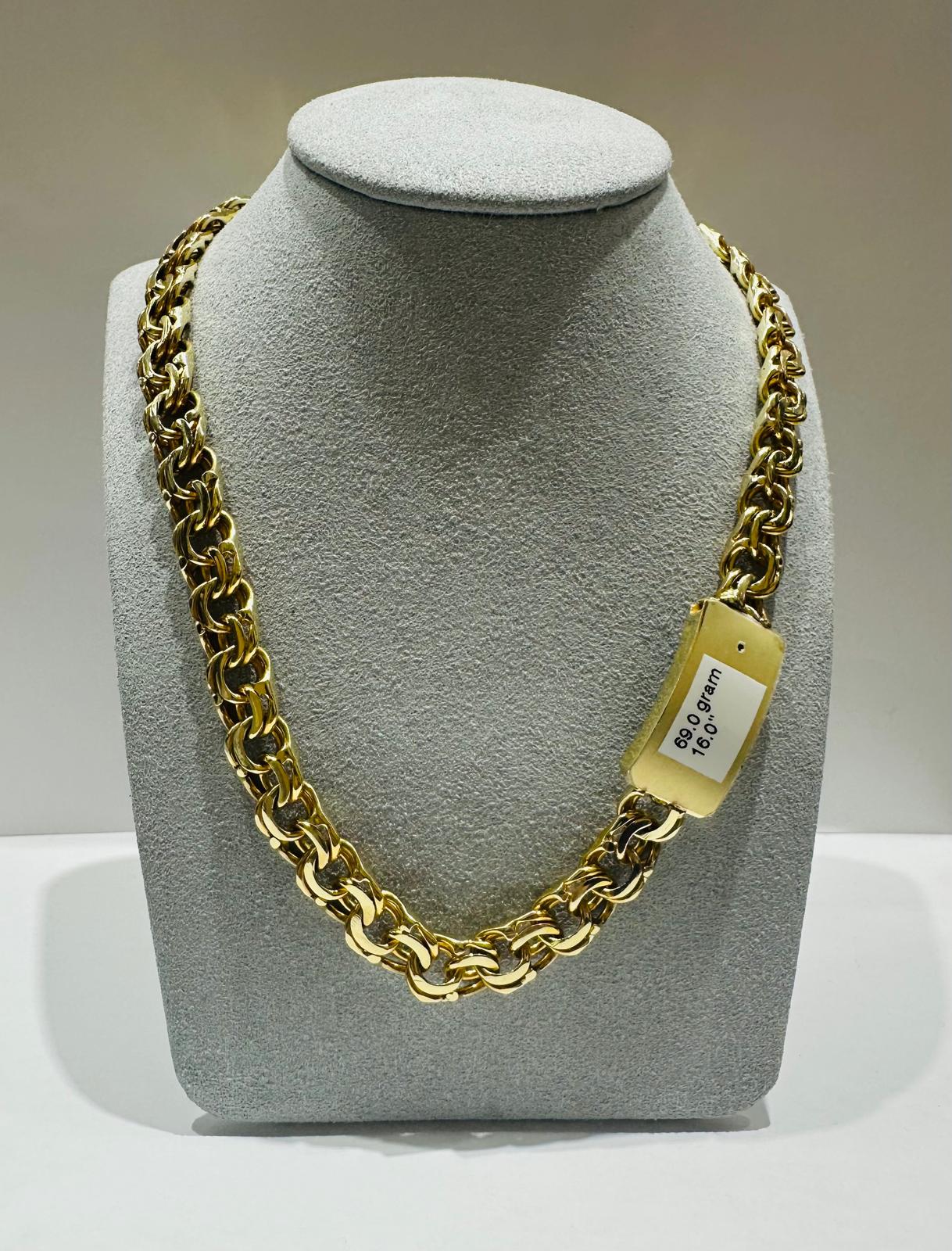 10K GOLD CHINO LINK CHAIN 16" 9.59mm, 69gm