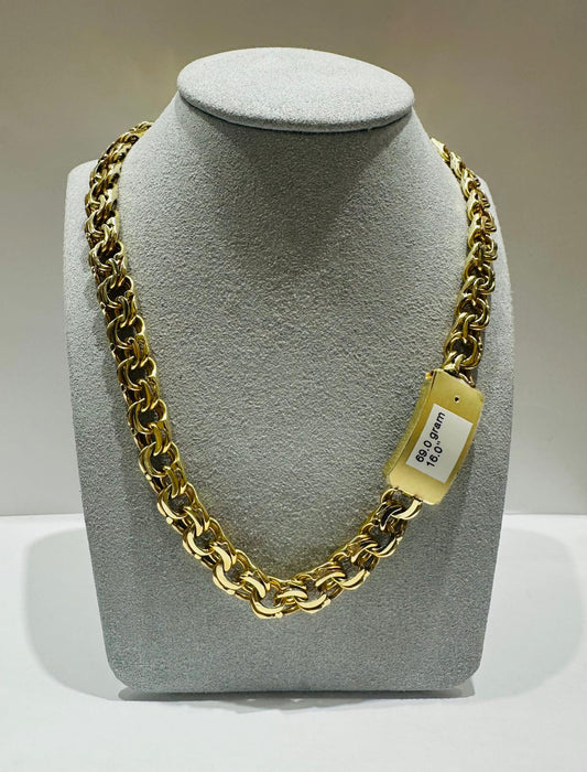 10K GOLD CHINO LINK CHAIN 16" 9.59mm, 69gm