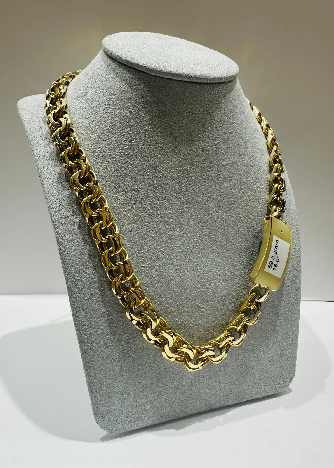 10K GOLD CHINO LINK CHAIN 16" 9.59mm, 69gm