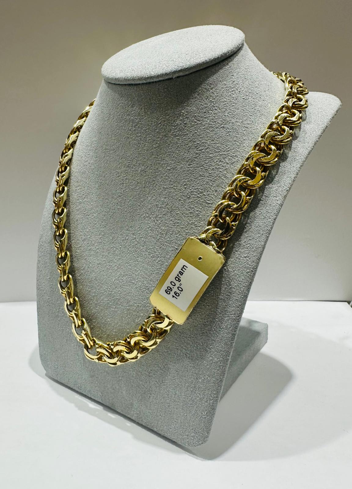 10K GOLD CHINO LINK CHAIN 16" 9.59mm, 69gm