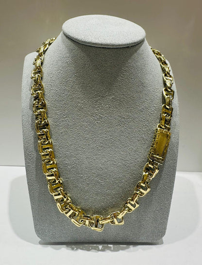 10K GOLD CHINO LINK CHAIN 22" 9.25mm, 91.3gm