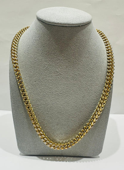 10K GOLD DIAMOND CUT FRANCO LINK CHAIN 28" 6.20mm, 48gm