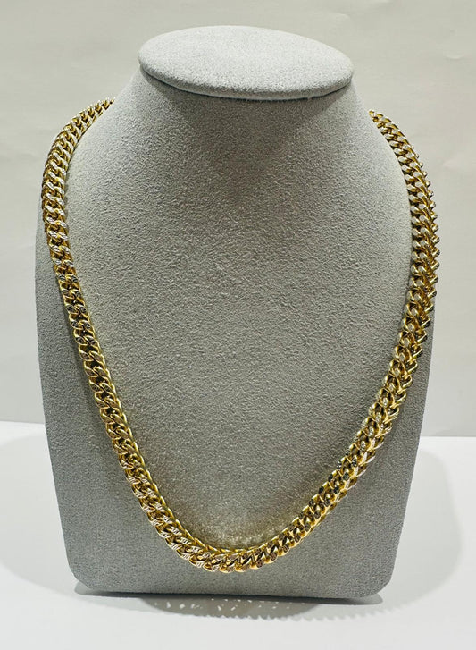 10K GOLD DIAMOND CUT FRANCO LINK CHAIN 31" 6.20mm, 56.2gm