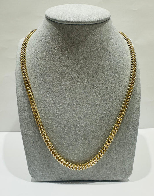 10K GOLD FRANCO LINK CHAIN 24" 3.80mm, 19.1gm