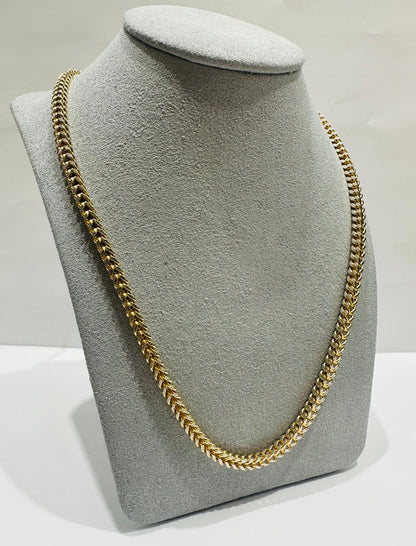 10K GOLD FRANCO LINK CHAIN 24" 3.80mm, 19.1gm