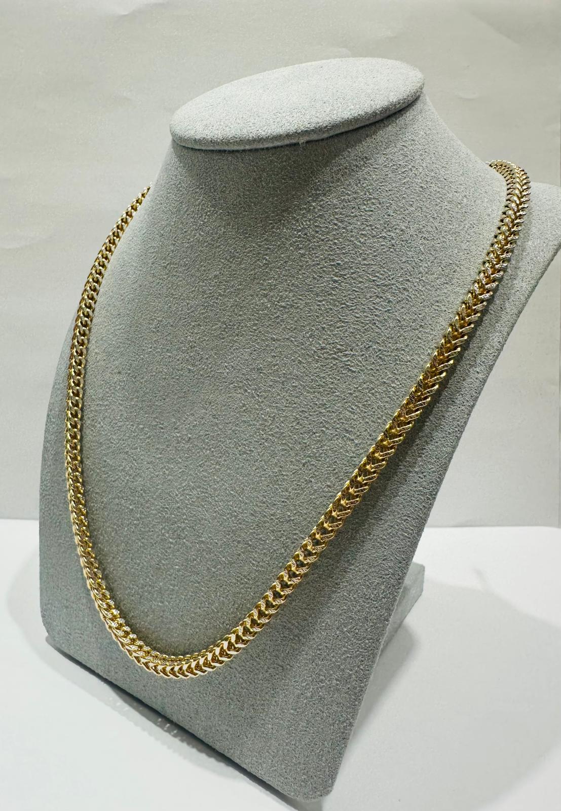 10K GOLD FRANCO LINK CHAIN 24" 3.80mm, 19.1gm