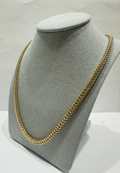 10K GOLD FRANCO LINK CHAIN 24" 3.80mm, 19.1gm